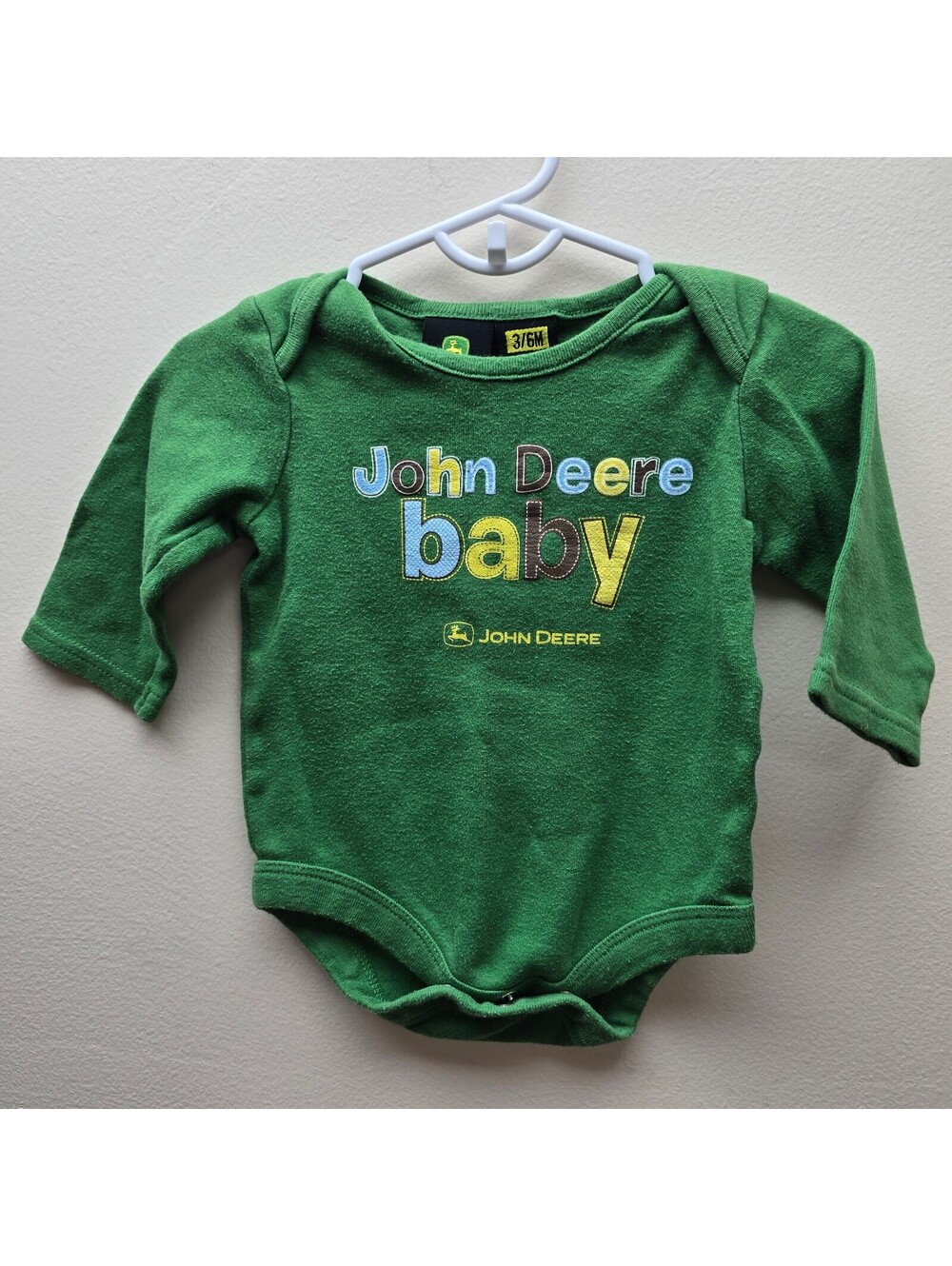 John Deere Baby Green Long Sleeve Bodysuit 3-6 Months